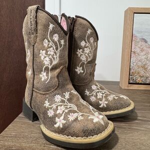 Twisted my wrist Embroidered Brown Cowboy Boots